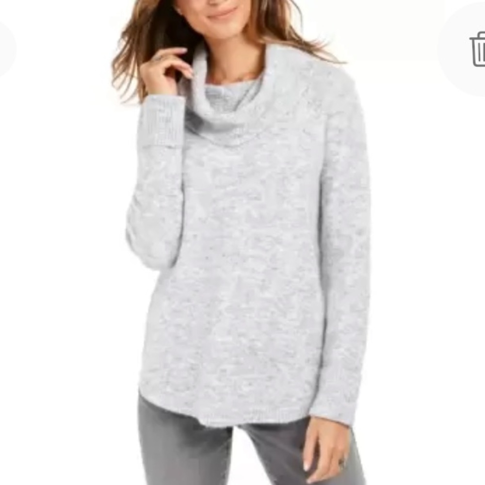 NEW Style & Co Chunky Cowl Neck Soft Tunic Sweater, Size 3X, Gray